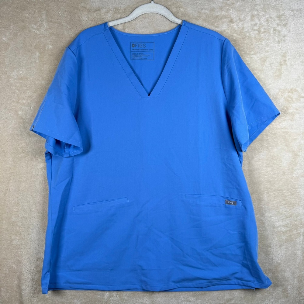 FIGS Technical Collection Blue‎ V-Neck Scrub Top XXL